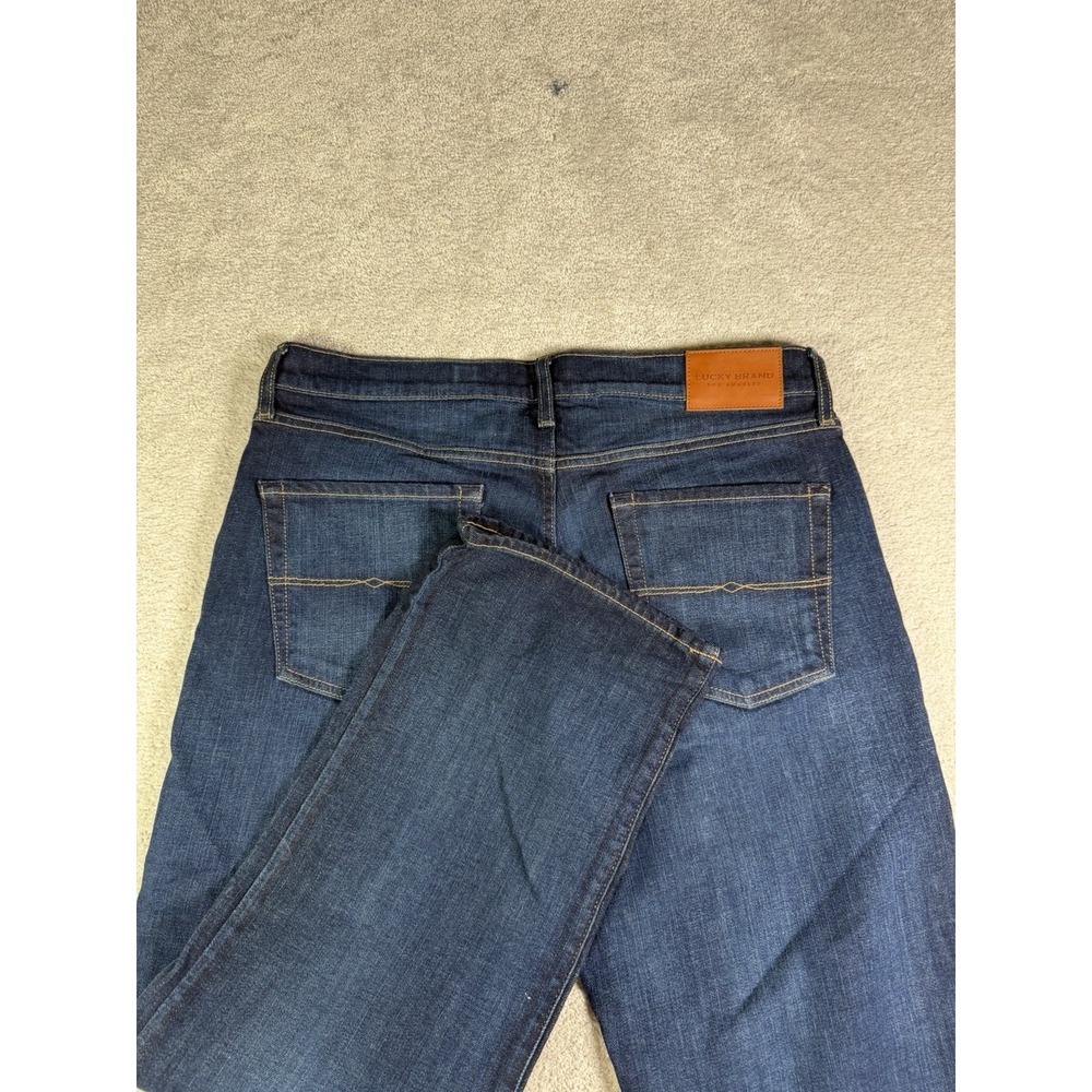 Lucky Brand Jeans Mens 34X30 361 Vintage Straight Dark Wash Fade Whisker Wide